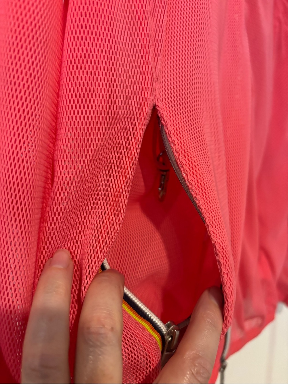 K-Way Coral Red Hooded Mesh Jacket - Picture 5 of 13